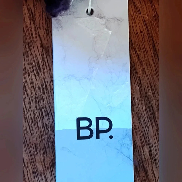 NWT Nordstrom Navy Blue Cable Knit Sweater Scarf Wrap with Fringe - Picture 5 of 7